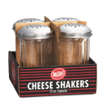 C800-4 Tablecraft 12 Oz. Fluted Glass Cheese Shakers w/ Stainless Steel Top-Tablecraft Products