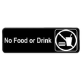 PLIS9331BK Thunder Group 9" x 3" No Food Or Drink Information Sign-Thunder Group