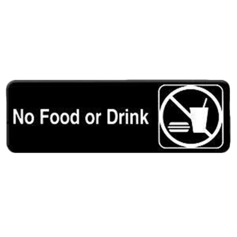 PLIS9331BK Thunder Group 9" x 3" No Food Or Drink Information Sign-Thunder Group