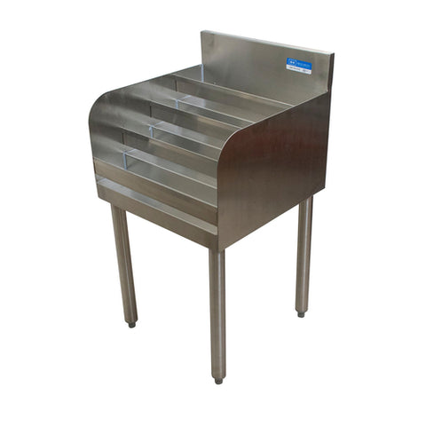 BK Resources UB4-18-LD18 18" Underbar Liquor Bottle Display Unit, 4-Step, ~20 Bottle Capacity