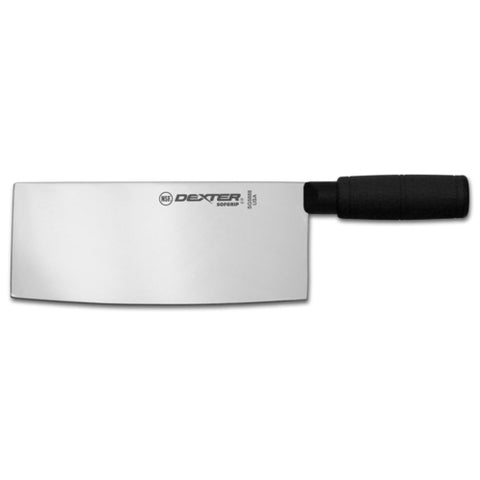 Dexter Russell SG5888B-PCP SofGrip 8" x 3 1/4" Chinese Chef's Knife with Black Handle