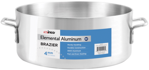 Winco ALB-40 Elemental Aluminum Brazier, 40 Quart, 4mm Thick