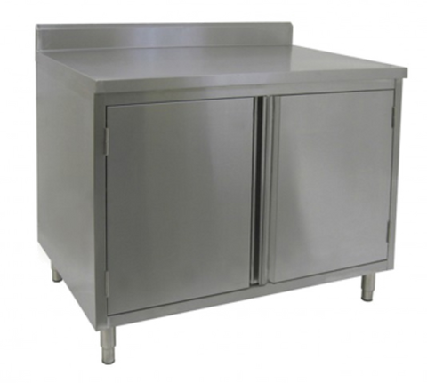 GSW USA CTD-P3036H 36" Cabinet Base Hinged Doors Work Table with Mid-Shelf and 4" Backsplash