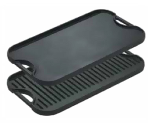 LPGI3 Lodge 20" x 10-1/2" x 3/4" Pre-Seasoned Cast Iron Reversible Griddle & Grill Pan