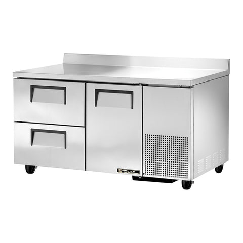 True Mfg. TWT-60-32D-2-HC 60" Two-Section Worktop Refrigerator with Door and 2 Drawers