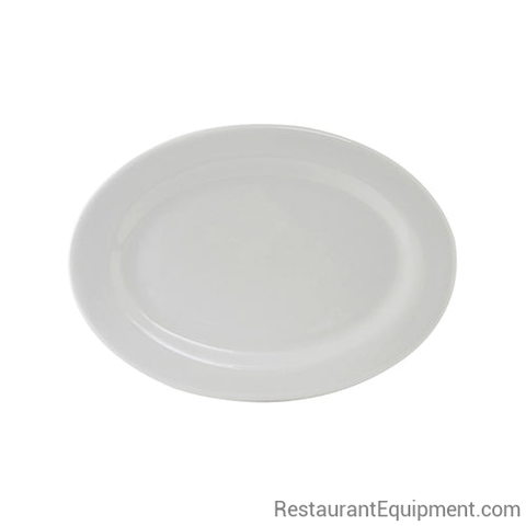 ALH-116 Tuxton 11-3/4" x 8-1/2" White Wide Rim Rolled Edge Oval China Platter-Tuxton China