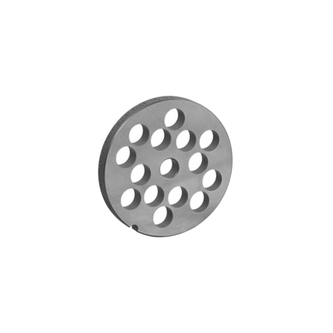 Alfa International 22 1/2 HBLS L&W Chopper/Grinder Steel Plate, 1/2" Hole, Hub Size #22