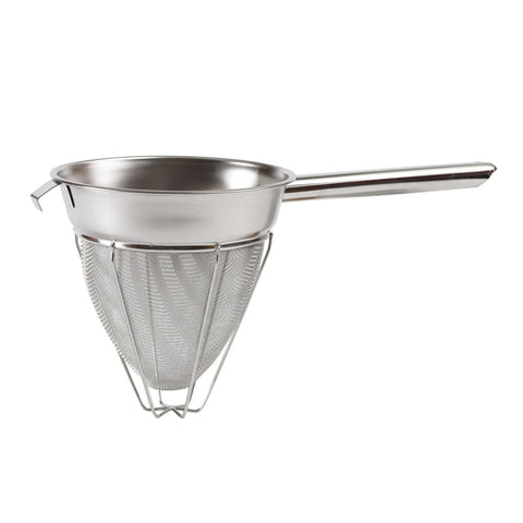 Winco CCB-8R 8" Hollow Handle Stainless Steel Reinforced Bouillon Strainer with Extra Fine Mesh