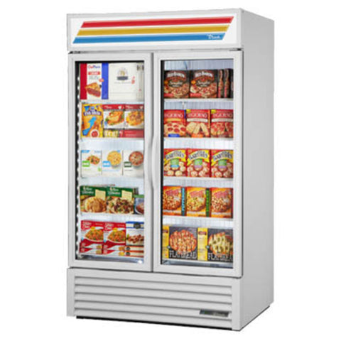 True Manufacturing GDM-43F-HC~TSL01 Two-Section Glass Door Merchandiser Freezer, 47" Wide