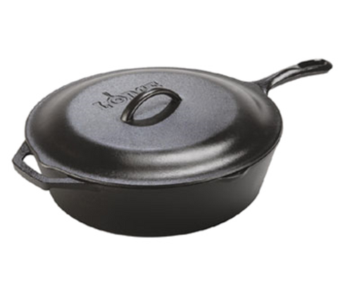 Lodge Manufacturing L8CF3 3.2 Quart Pre-Seasoned Cast Iron Deep Skillet with Lid