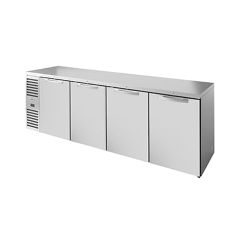 True TBR108-RISZ1-L-S-SSSS-1 108" Four-Section Solid Door Back Bar Refrigerator