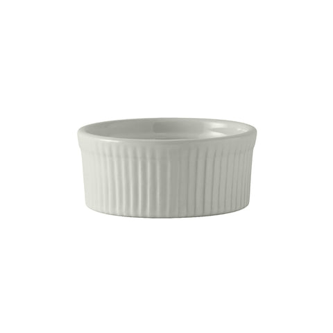 BWX-1002 Tuxton 10 Oz. White Fluted China Souffle/Ramekin