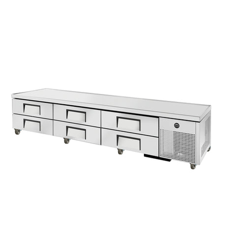 True Mfg. TRCB-110-HC 110-Inch Refrigerated Chef Base with 6 Drawers