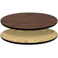 OW48R Oak Street 48" Oak & Walnut Round Reversible Table Top w/ T-Mold Edge-OAK STREET MANUFACTURING