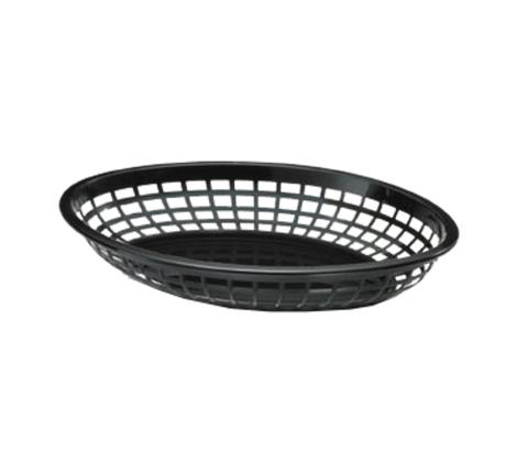 Tablecraft Products 1084BK Black Jumbo Oval Plastic Serving Basket
