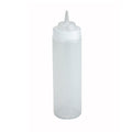 PSW-24 Winco 24 Oz. Clear Wide-Mouth Plastic Squeeze Bottle-WINCO