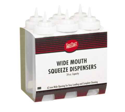 Tablecraft Products C12463C Cash & Carry WideMouth Squeeze Bottle, 24 oz Clear