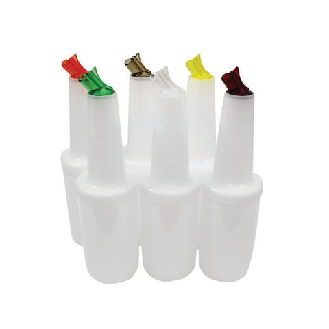8032A Tablecraft 32 Oz. Pour Master Complete Unit w/ Assorted Color Caps-Tablecraft Products