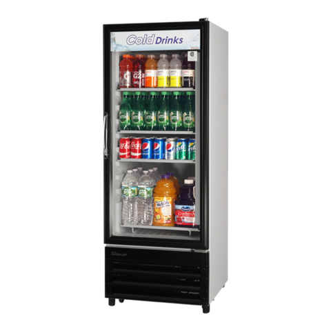 Turbo Air TGM-11RV-N6 Single Swing Door Glass Merchandiser Refrigerator, 10 Cu. Ft.