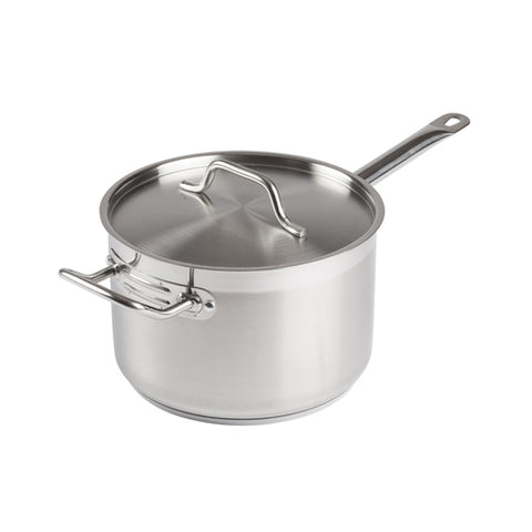 Winco SSSP-7 7.5 Qt Stainless Steel Sauce Pan with Cover