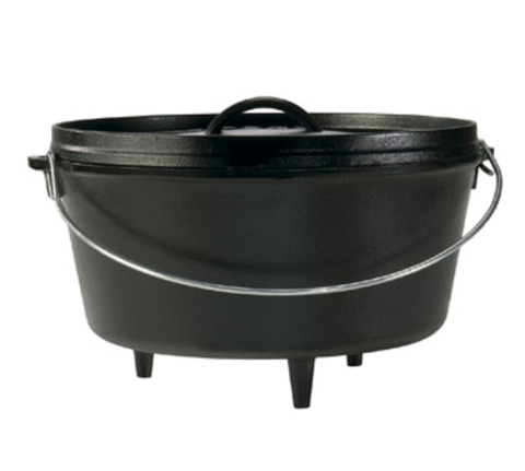 Lodge L12DCO3 8 Qt. Pre-Seasoned Cast Iron Camp Dutch Oven with Lid