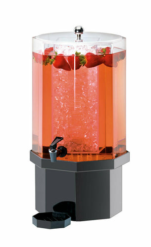 Cal-Mil 972-2-17 Classic 2 Gallon Acrylic Beverage Dispenser with Granite Charcoal Base and Ice Chamber