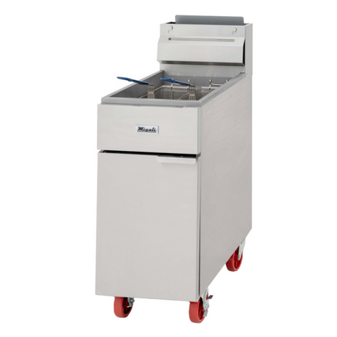 Migali C-F50-LP 50 lb Liquid Propane Commercial Floor Fryer - 120,000 BTU