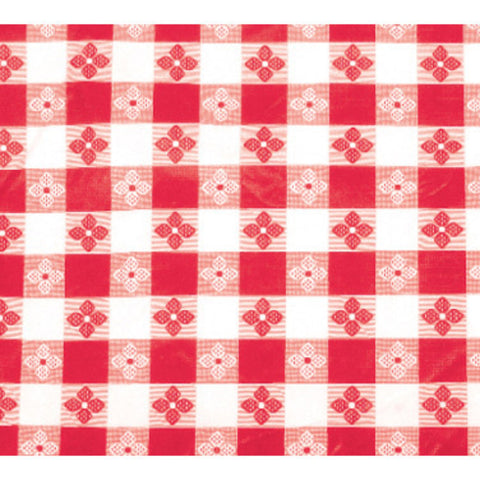 Winco TBCO-70R Red Checkered Rectangle Tablecloth, 52" x 70"