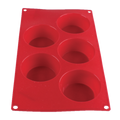 PLBM003S Thunder Group 4-3/5 Oz. 5 Cavity Muffin High Heat Silicone Baking Mold-Thunder Group