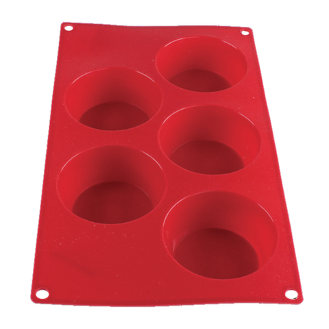 PLBM003S Thunder Group 4-3/5 Oz. 5 Cavity Muffin High Heat Silicone Baking Mold-Thunder Group