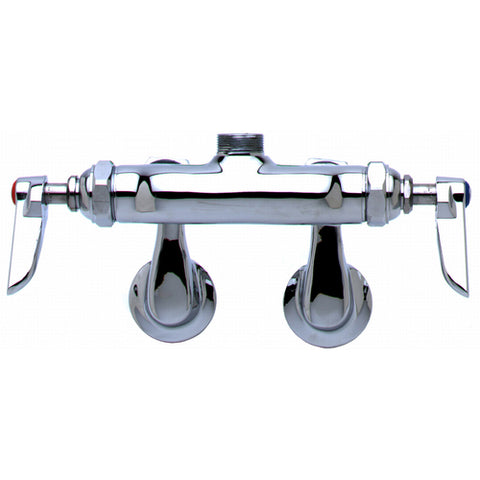 T&S Brass B-0235-LN Wall Mount Double Pantry Faucet Base with Adjustable Centers