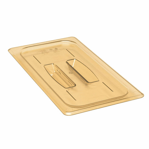 Cambro 30HPCH150 H-Pan 1/3 Size Amber High Heat Handled Flat Lid