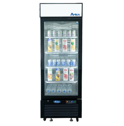 Atosa MCF8725GR Black Cabinet Single Glass Door Merchandiser Cooler