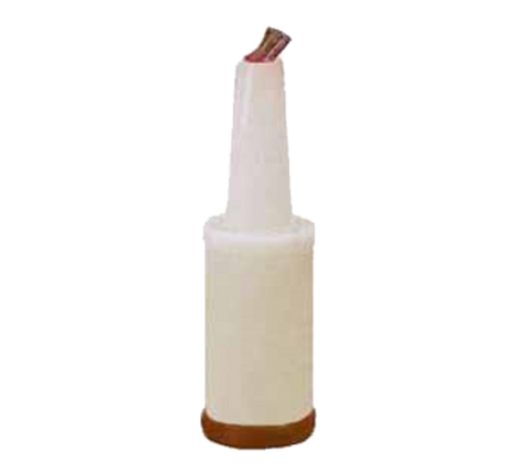 TableCraft 8032BR PourMaster Complete 1 Qt. Plastic Pour Bottle with Brown Spout and Cap