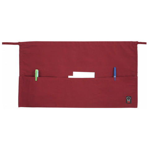 WA-1221R Winco 3-Pocket Red Waist Apron