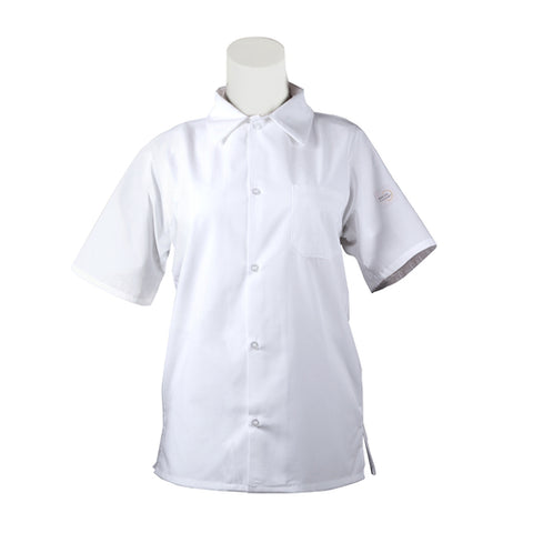Mercer Culinary M60200WH1X Millennia Air Unisex White Short Sleeve Cook Shirt with Mesh Back, 1X