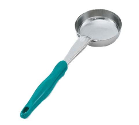 Vollrath 6433655 Jacob's Pride 6 oz. Teal Solid Round Spoodle Portion Spoon