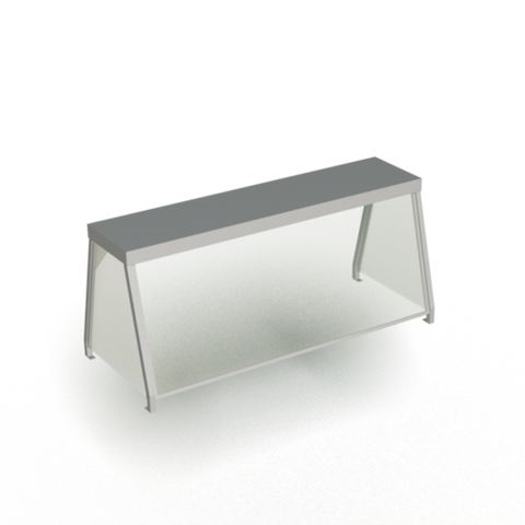 956-460-3 Duke 44-3/4" x 10-1/2" x 20" Deluxe Serving Overshelf w/ Glass Proctector-Duke Manufacturing