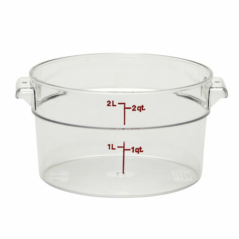 Cambro RFSCW2135 Camwear 2 Qt. Clear Round Polycarbonate Food Storage Container