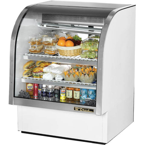 True Manufacturing TCGG-36-HC-LD 36" Curved Glass Refrigerated Deli Display Case