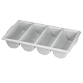 1524G Tablecraft 4-Compartment Gray Cutlery Bin-Tablecraft Products