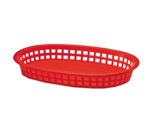 Tablecraft Products 1076R Chicago Oval Plastic Platter Basket, Red