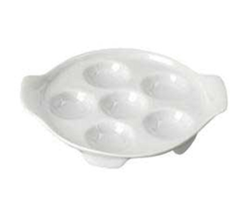 Vertex China ARG-ED Escargot Dish - 6-5/8" Round, 6-Compartment with Handles