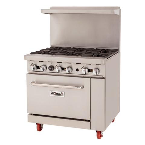 C-RO6-NG Migali 36" 6-Burner Range w/ (1) Oven - NG