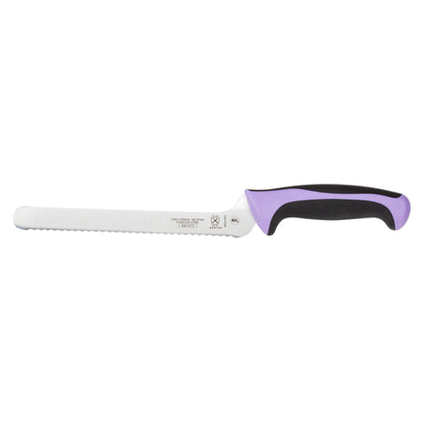 Mercer Culinary M22418PU Millennia Colors 8" Offset Bread Knife with Purple Handle