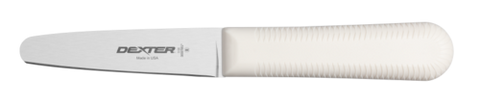 Dexter Russell S129PCP Sani-Safe 3-3/8" Clam Knife, White Polypropylene Handle