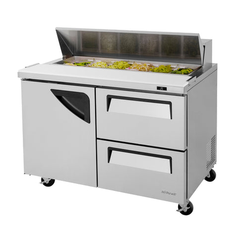TST-48SD-D2-N Turbo Air 48" 1 Door w/ 2 Drawers Refrigerated Sandwich/Salad Prep Table-Turbo Air