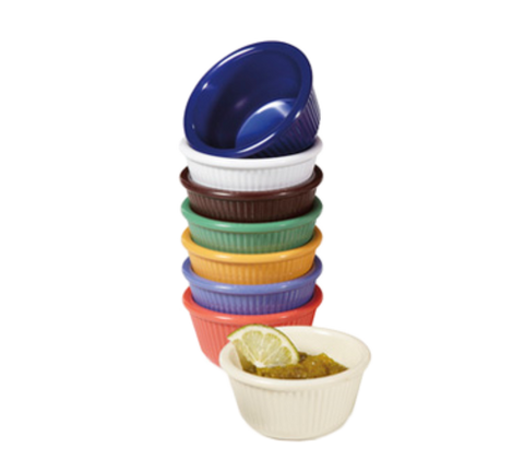 G.E.T. Enterprises RM-389-IV 3 oz. Ivory Fluted Melamine Ramekin