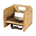 CHB-701 Winco Stacking Natural Wood Booster Seat w/ Waist & Chair Straps-WINCO