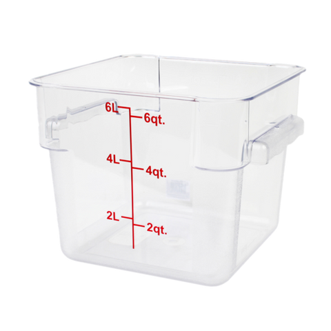 Thunder Group PLSFT006PC 6 Qt Clear Polycarbonate Square Food Storage Container